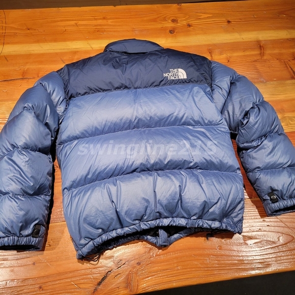 Vintage 00s North Face Nuptse 700 Goose Down Puffer Jacket Men Blue Men L - Picture 10 of 11